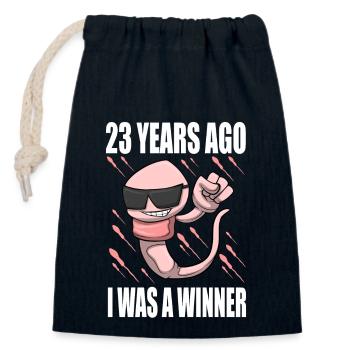 Man Sperm Birthday 23 Year Old - Closable cotton gift bag (14x20cm) - navy - Front