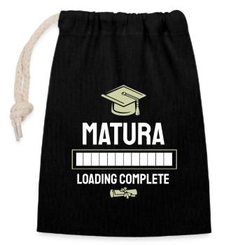 Matura graduation 2023 Matura completed - Closable cotton gift bag (14x20cm) - black - Front