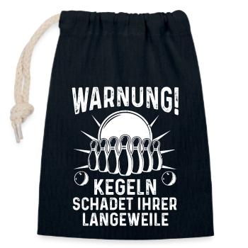 Kegel Kegler Kegelverein Kegeln - Verschließbarer Geschenkbeutel aus Baumwolle (14x20cm) - Navy - Vorne