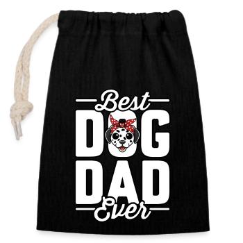 Best dad dog ever - Verschließbarer Geschenkbeutel aus Baumwolle (14x20cm) - Schwarz - Vorne