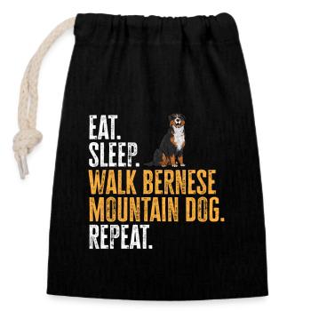 Bernese Mountain Dog - Closable cotton gift bag (14x20cm) - black - Front