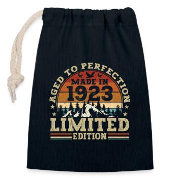 Classic cars built in 1923 - Closable cotton gift bag (14x20cm) - navy - Front