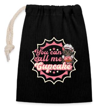 Baker Baking Cat Hobby Baker Dessert Cake - Closable cotton gift bag (14x20cm) - black - Front