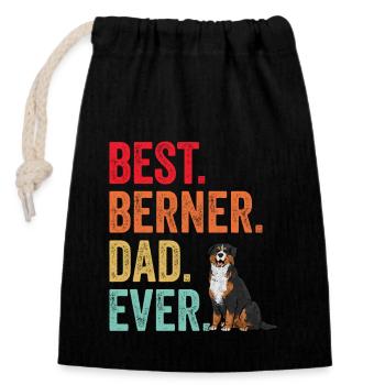 Bernese Mountain Dog - Closable cotton gift bag (14x20cm) - black - Front