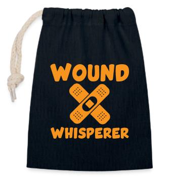 Funny Whisperer Wound Expert - Closable cotton gift bag (14x20cm) - navy - Front
