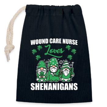 Wound Care Nurse St. Patrick's Day - Closable cotton gift bag (14x20cm) - navy - Front