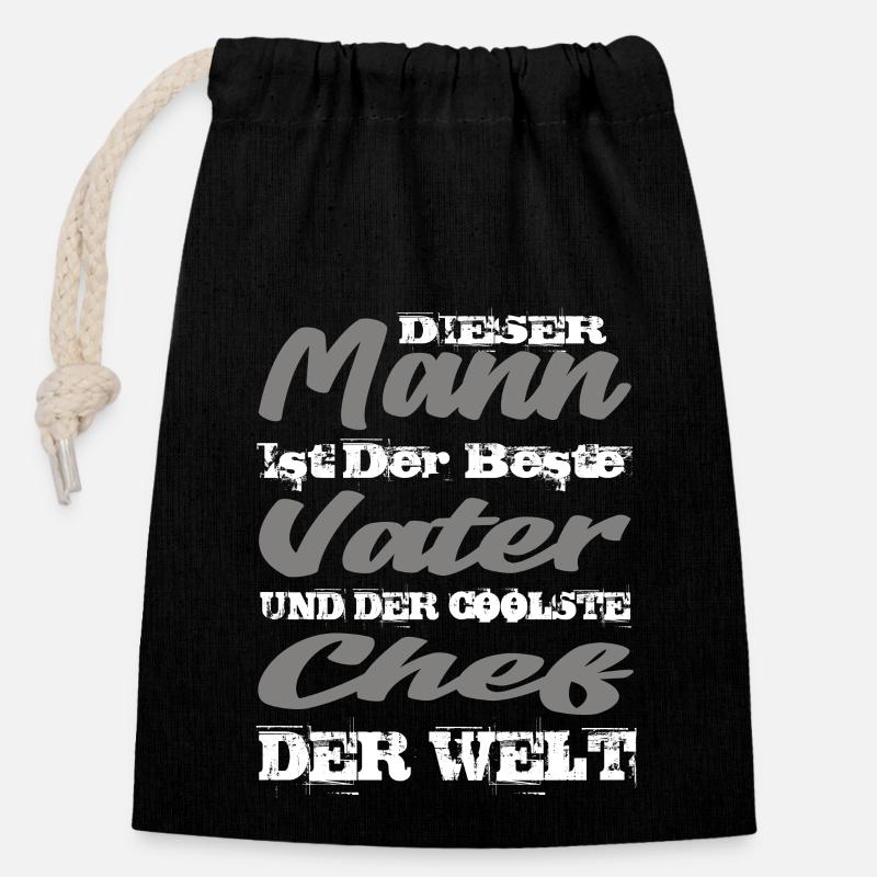 Chef - Verschließbarer Geschenkbeutel aus Baumwolle (14x20cm) - Schwarz