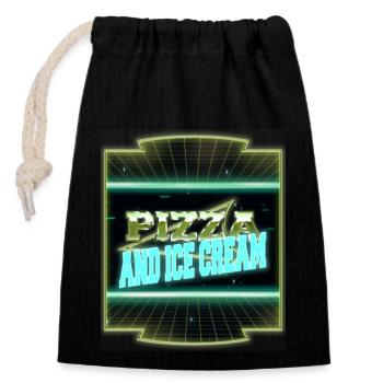 pizzas dessert daycare geek valentines day shirt - Verschließbarer Geschenkbeutel aus Baumwolle (14x20cm) - Schwarz - Vorne