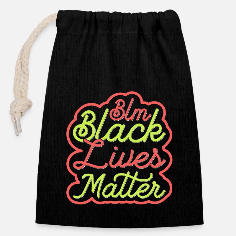 Black lives matter - Closable cotton gift bag (14x20cm) - black