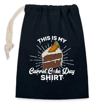 Bakery Recipe Dessert Carrot Cake Saying - Closable cotton gift bag (14x20cm) - navy - Front