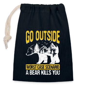Sortir du pire scénario A Bear Park - Sac cadeau en coton avec cordon (14 x 20 cm) - bleu marine - Devant