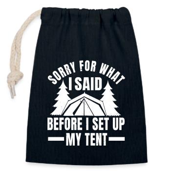 Fun camping t-shirt - Closable cotton gift bag (14x20cm) - navy - Front