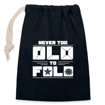 Never Too Old Funny Paper Folding Artist for - Closable cotton gift bag (14x20cm) - navy - Front