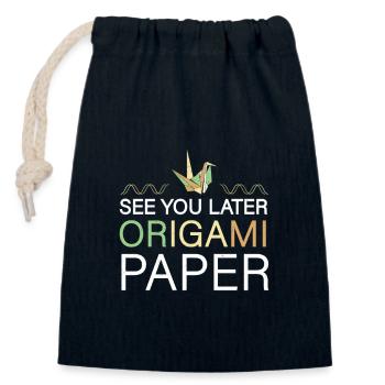 See You Later Funny Foldable Origami Paper - Closable cotton gift bag (14x20cm) - navy - Front