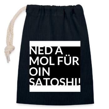 Ned a mol für oin Satoshi Crypto Bitcoin - Verschließbarer Geschenkbeutel aus Baumwolle (14x20cm) - Navy - Vorne