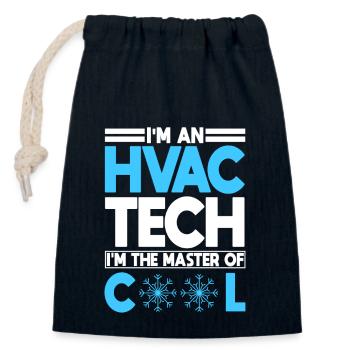 Vêtements de technicien CVC amusants - Sac cadeau en coton avec cordon (14 x 20 cm) - bleu marine - Devant