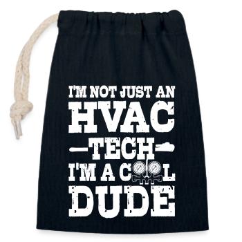 Funny HVAC technician dress Hvac tech cool guy - Closable cotton gift bag (14x20cm) - navy - Front