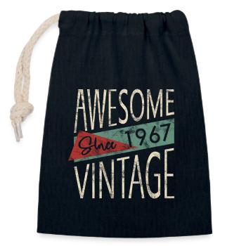 Awesome Since 1967 Retro Vintage Design - Verschließbarer Geschenkbeutel aus Baumwolle (14x20cm) - Navy - Vorne
