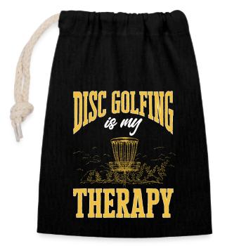 Discgolf Disc Golf Frisbee - Verschließbarer Geschenkbeutel aus Baumwolle (14x20cm) - Schwarz - Vorne