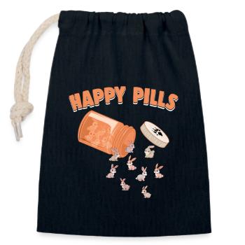 Happy Pills Kaninchen Lustige Farm Tierliebhaber Humor - Verschließbarer Geschenkbeutel aus Baumwolle (14x20cm) - Navy - Vorne