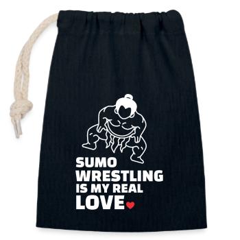 I love sumo wrestling - Closable cotton gift bag (14x20cm) - navy - Front