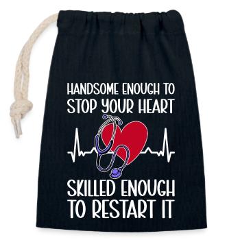 Kardiologie Krankenschwester Kardiologe - Verschließbarer Geschenkbeutel aus Baumwolle (14x20cm) - Navy - Vorne