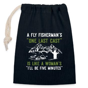 Fliegenfischer-design Für - Sac cadeau en coton avec cordon (14 x 20 cm) - bleu marine - Devant
