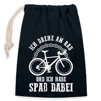 Fahrradfahrer Rad Fahrrad - Verschließbarer Geschenkbeutel aus Baumwolle (14x20cm) - Navy - Vorne