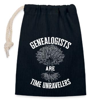 Généalogie Généalogie Généalogiste - Sac cadeau en coton avec cordon (14 x 20 cm) - bleu marine - Devant