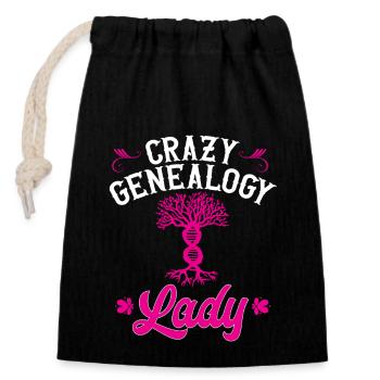 Généalogie Généalogie Généalogiste - Sac cadeau en coton avec cordon (14 x 20 cm) - noir - Devant