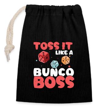 Cool Bunko Player Lancez-le comme un boss Bunco - Sac cadeau en coton avec cordon (14 x 20 cm) - noir - Devant