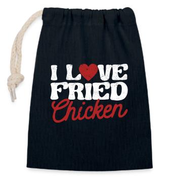 Ich liebe Brathähnchen Lustiges Essen Essen BBQ - Verschließbarer Geschenkbeutel aus Baumwolle (14x20cm) - Navy - Vorne