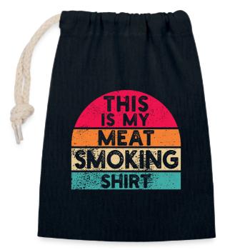This Is My Meat Smoking Shirt Funny BBQ Smoker - Closable cotton gift bag (14x20cm) - navy - Front