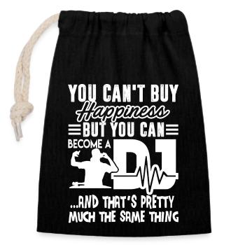 DJ Become A DJ - Closable cotton gift bag (14x20cm) - black - Front
