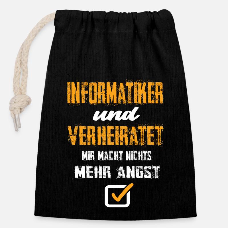 Informatiker - Verschließbarer Geschenkbeutel aus Baumwolle (14x20cm) - Schwarz