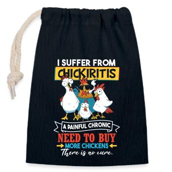 Funny Chicken Humor Apparel - Closable cotton gift bag (14x20cm) - navy - Front
