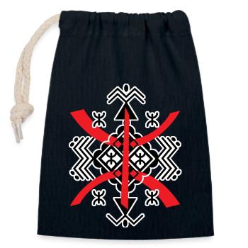 AMAZIGH sYMBOLE BERBERE Z IMAZIGHEN KABYL JEWEL - Verschließbarer Geschenkbeutel aus Baumwolle (14x20cm) - Navy - Vorne