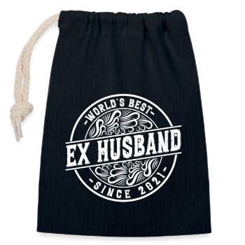 Worlds parie ex mari depuis 2021 Divorce - Sac cadeau en coton avec cordon (14 x 20 cm) - bleu marine - Devant