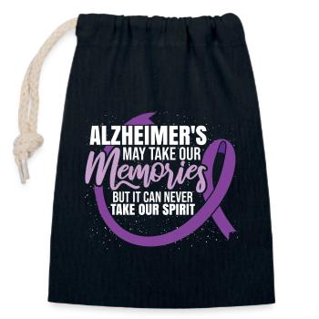 La maladie d’Alzheimer peut prendre nos souvenirs - Sac cadeau en coton avec cordon (14 x 20 cm) - bleu marine - Devant