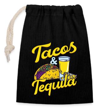 Tacos & Tequila Party Cinco De Mayo - Verschließbarer Geschenkbeutel aus Baumwolle (14x20cm) - Schwarz - Vorne