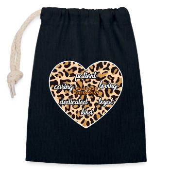 Conception motivante du massothérapeute - Sac cadeau en coton avec cordon (14 x 20 cm) - bleu marine - Devant