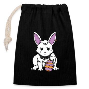 Gothic Rabbit Gothic Rabbit Gothic Easter Emo Goth - Closable cotton gift bag (14x20cm) - black - Front