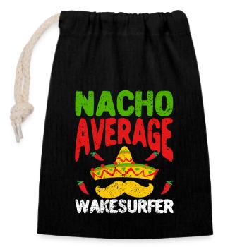 Nacho Wakesurfer moyen Cinco De Mayo Mexicain - Sac cadeau en coton avec cordon (14 x 20 cm) - noir - Devant