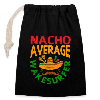 Nacho Average Wakesurfer Cinco de Mayo Mexicain - Sac cadeau en coton avec cordon (14 x 20 cm) - noir - Devant