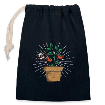 Tomate Plant Hobby Funny Jardinage Légumes - Sac cadeau en coton avec cordon (14 x 20 cm) - bleu marine - Devant
