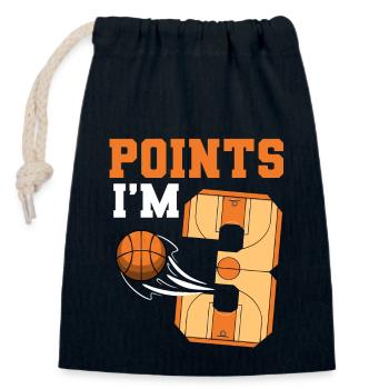 Basketball Anniversaire Enfants 3ème anniversaire Fête à thème - Sac cadeau en coton avec cordon (14 x 20 cm) - bleu marine - Devant