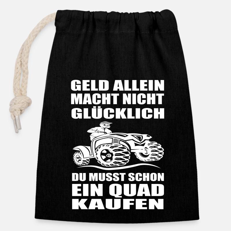 Quad - Verschließbarer Geschenkbeutel aus Baumwolle (14x20cm) - Schwarz
