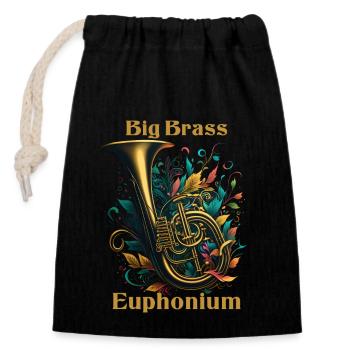 Euphonium Eufonium Blechbläser Tuba Horn Spruch - Verschließbarer Geschenkbeutel aus Baumwolle (14x20cm) - Schwarz - Vorne