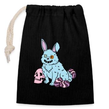 Gothic Rabbit Gothic Rabbit Gothic Easter Emo Goth - Closable cotton gift bag (14x20cm) - black - Front
