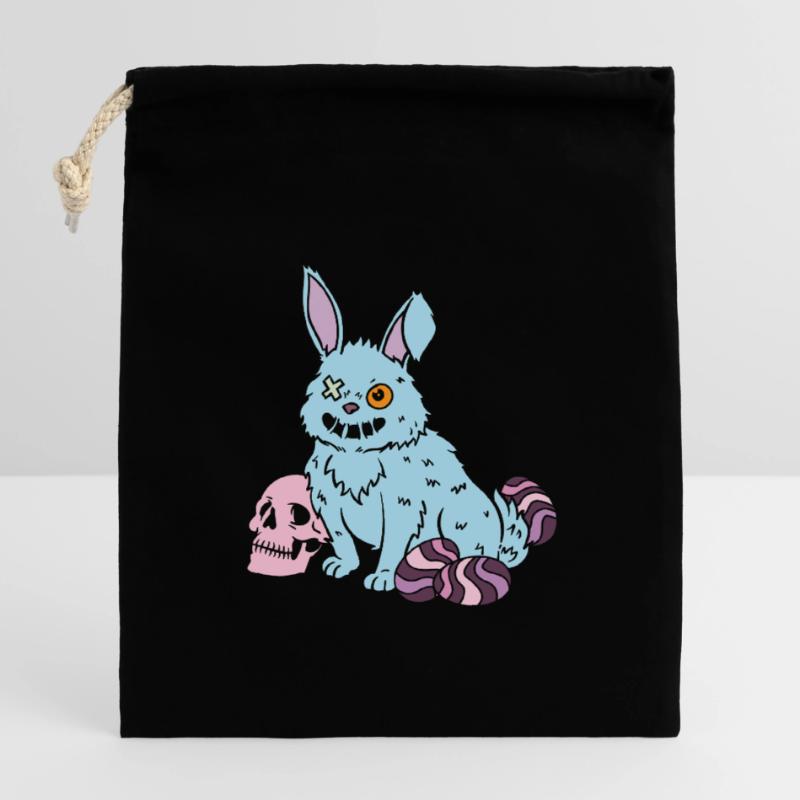 Gothic Rabbit Gothic Rabbit Gothic Easter Emo Goth Closable cotton gift bag (14x20cm)
